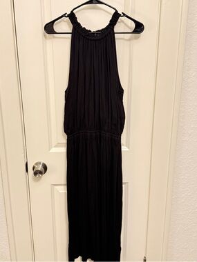 Loft black midi dress, size S.